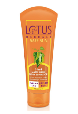 Lotus Herbals Safe Sun 3-in-1 Matte-Look Daily Sunblock SPF 40 